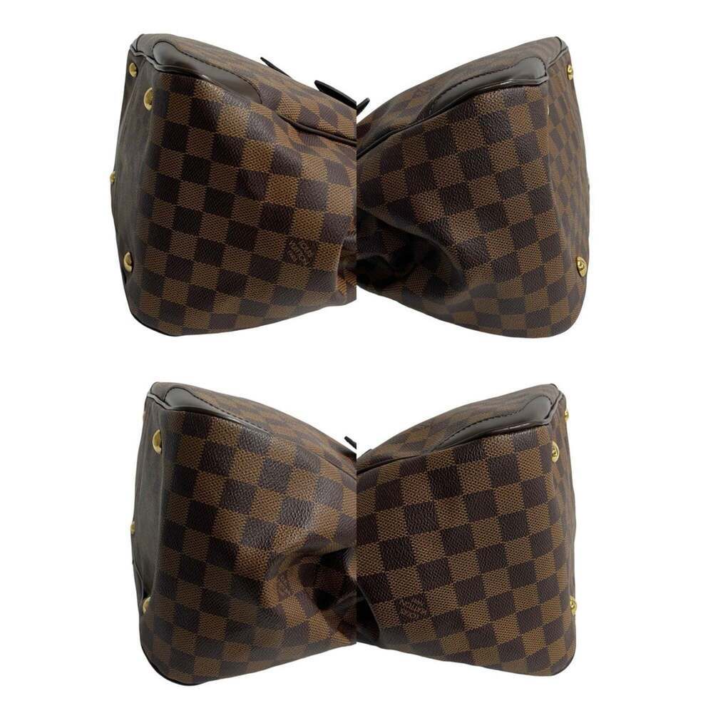 LOUIS VUITTON Authentic Brown Damier Leather Tote Bag - Picture 7 of 9